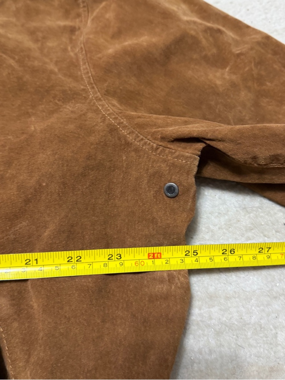 Flavor Pig Leather Brown Suede Bomber F19 Army Air Force Jacket Men's XL - Picture 8 of 9